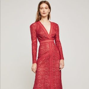 BCBG MaxAzria Red Mosaic Lace Dress
